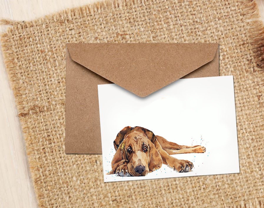 Bloodhound Greeting Card | Dog Lover Gift | Edswatercolours