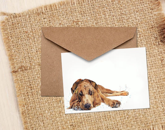 Bloodhound Greeting Card | Dog Lover Gift | Edswatercolours