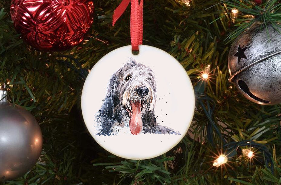 Bearded Collie II Christmas Ornament | Dog Lover Gift | Edswatercolours