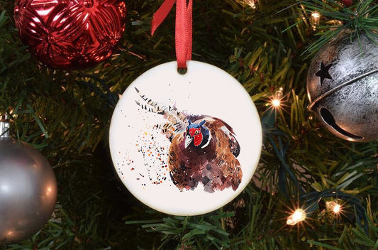 Pheasant Christmas Ornament | Wildlife Gift | Edswatercolours