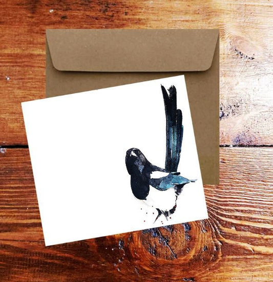 Magpie Greeting Card | Nature Lover Gift | Edswatercolours