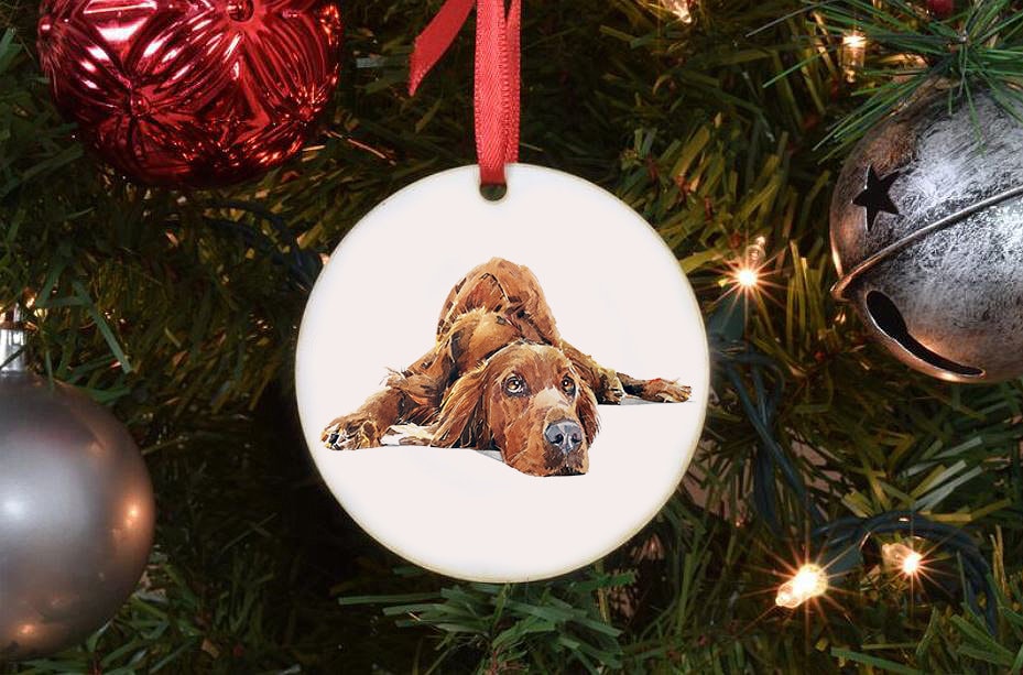 Red Setter Christmas Ornament | Dog Lover Gift | Edswatercolours
