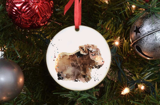 Highland Cow II Christmas Ornament | Country Animal Gift | Edswatercolours