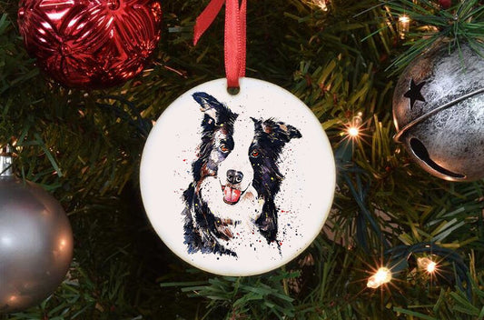 Border Collie Christmas Ornament | Dog Lover Gift | Edswatercolours