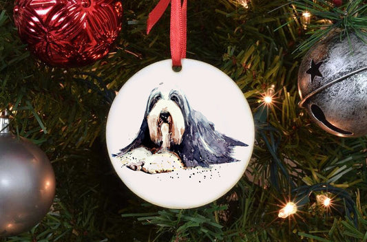 Bearded Collie Christmas Ornament | Dog Lover Gift | Edswatercolours