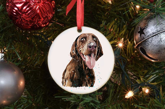 German Shorthaired Pointer Smile Christmas Ornament | Dog Lover Gift | Edswatercolours