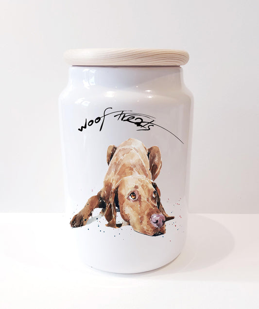 Vizsla Ceramic Treats Jar | Dog Treat Canister | Edswatercolours