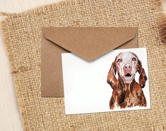 Vizsla Sugar Face Greeting/Note Card.Vizsla cards,Vizsla note cards, Vizsla greeting cards,Vizsla greetings cards