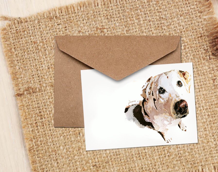 Yellow Labrador Patiently Waiting Greeting Card | Dog Lover Gift | Edswatercolours