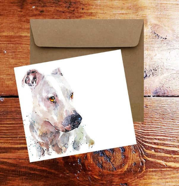 Staffordshire Bull Terrier Christmas Card | Dog Lover Gift | Edswatercolours