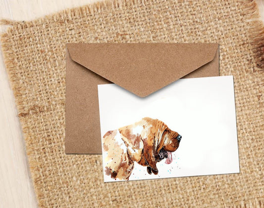 Bloodhound On Point Greeting Card | Dog Lover Gift | Edswatercolours