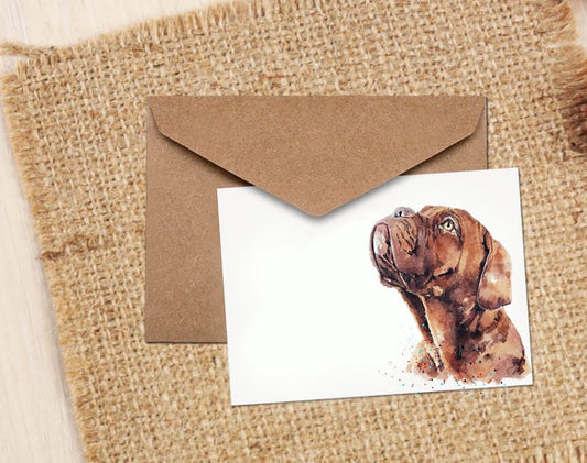Dogue De Bordeaux Greeting Card | Dog Lover Gift | Edswatercolours