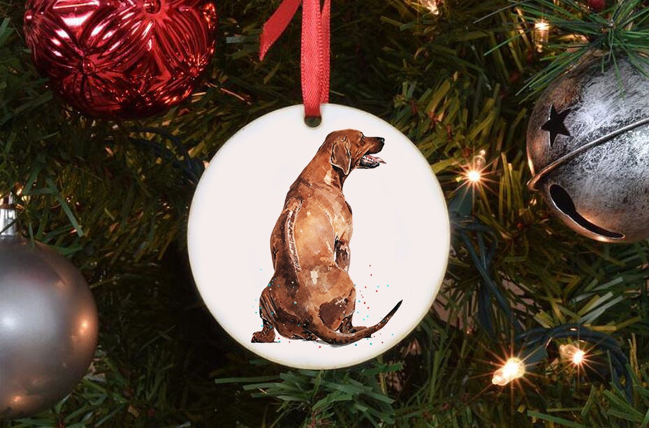 Rhodesian Ridgeback Christmas Ornament | Dog Lover Gift | Edswatercolours
