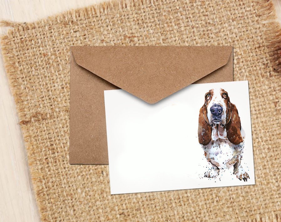 Basset Hound Greeting Card Assorted | Dog Lover Gift | Edswatercolours