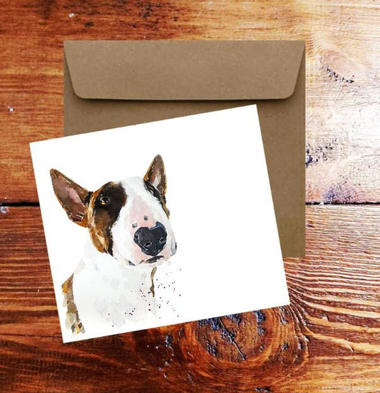 Bull Terrier Greeting Card | Dog Lover Gift | Edswatercolours