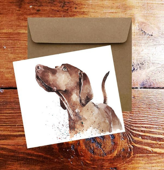 Vizsla Greeting Card | Dog Lover Gift | Edswatercolours