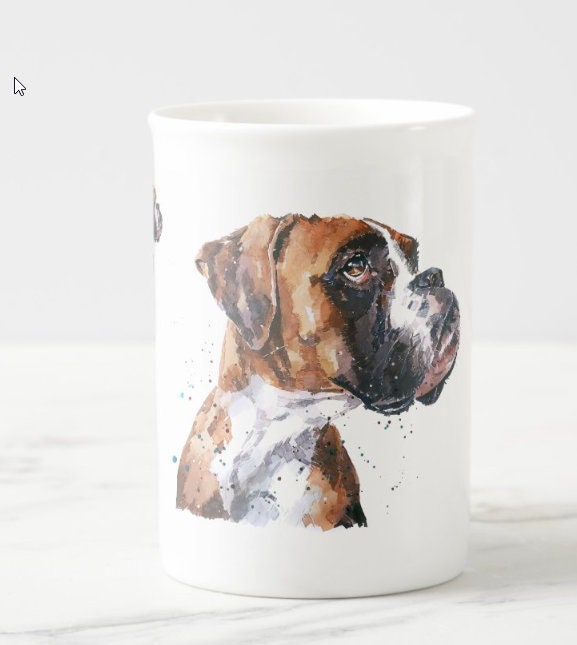 Boxer Windsor Fine Bone China Mug 10oz | Dog Lover Gift | Edswatercolours