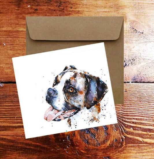 German Boxer Greeting Card | Dog Lover Gift | Edswatercolours