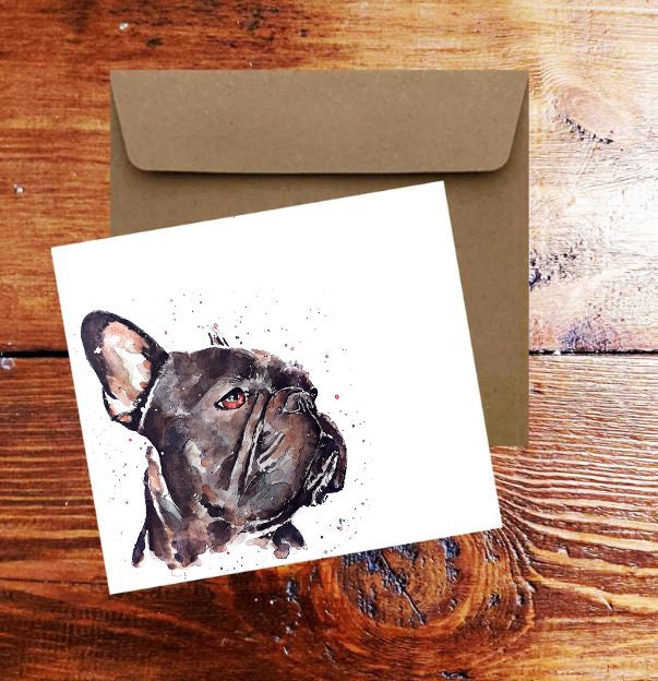 French Bulldog Greeting Card | Dog Lover Gift | Edswatercolours