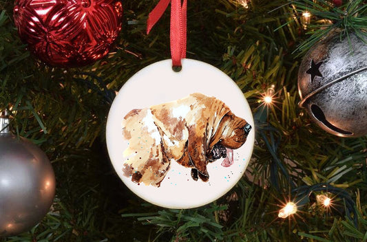 Bloodhound III Christmas Ornament | Dog Lover Gift | Edswatercolours