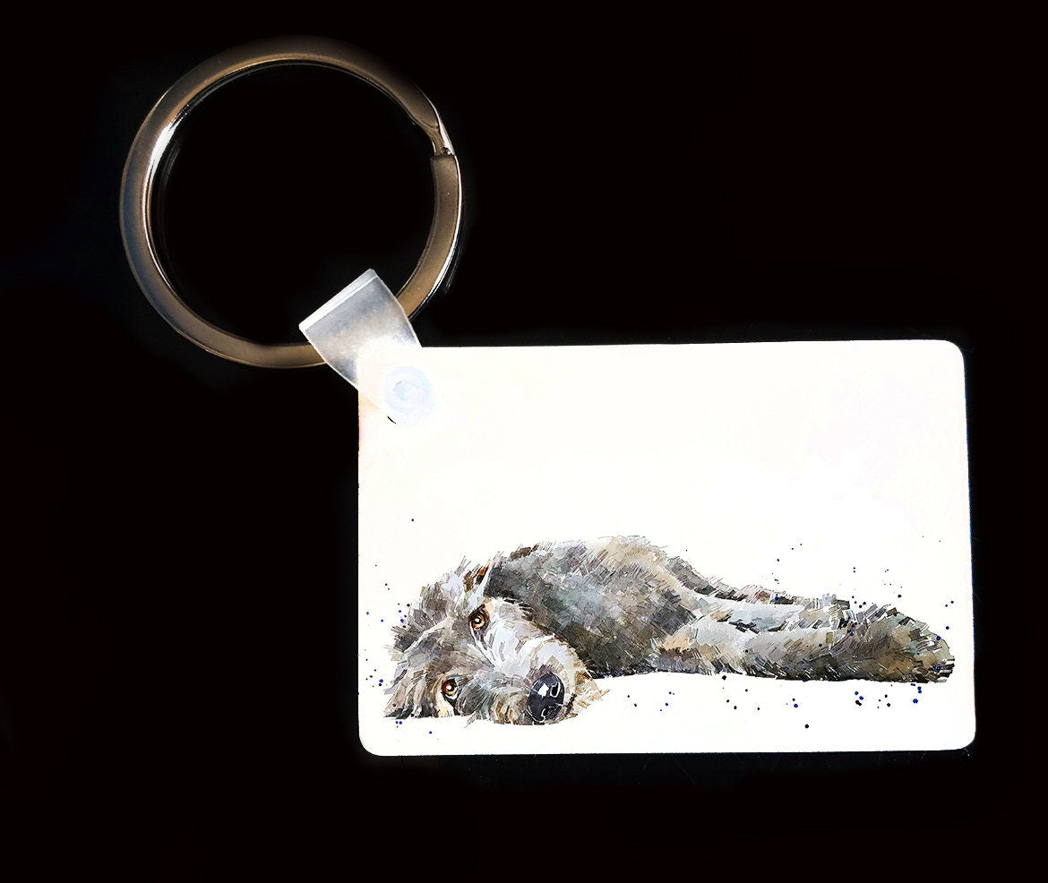 Irish Wolfhound Keyring | Dog Gift | Multiple Designs | EdsWatercolours