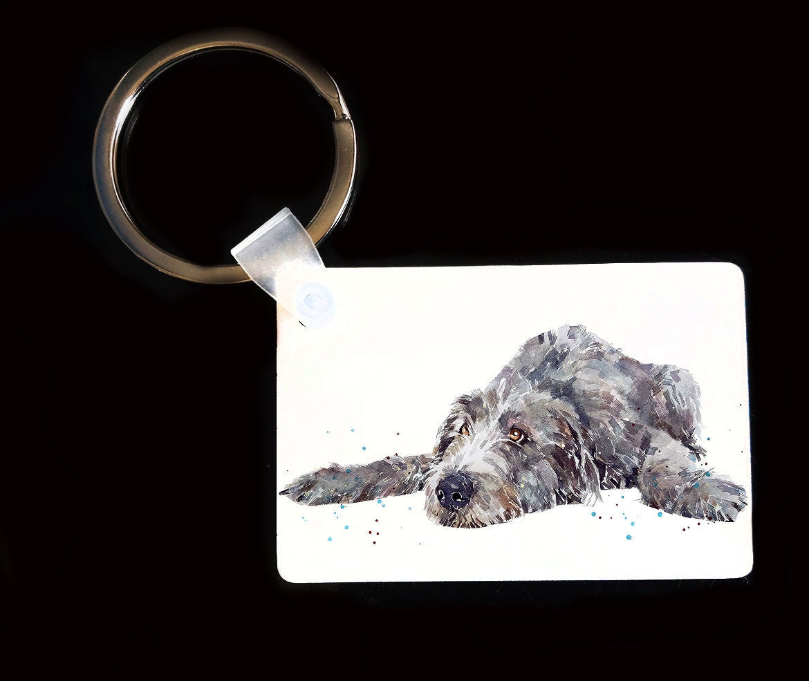 Irish Wolfhound Keyring | Dog Gift | Multiple Designs | EdsWatercolours