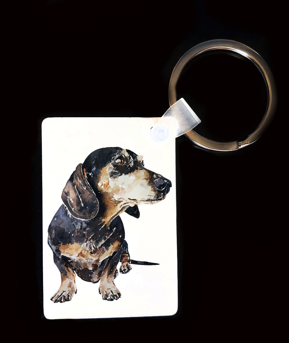 Dachshund Keyring | Dog Gift | Multiple Designs | EdsWatercolours