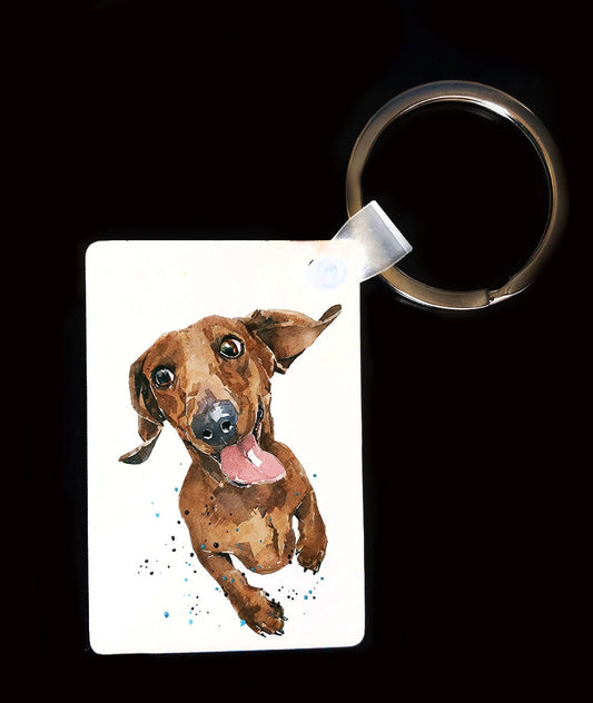 Dachshund Keyring | Dog Gift | Multiple Designs | EdsWatercolours