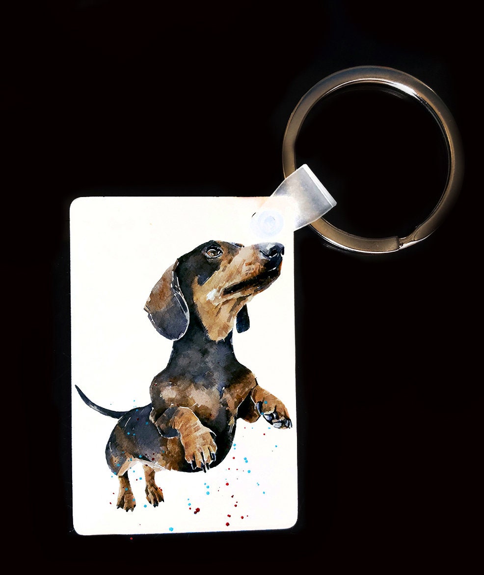 Dachshund Keyring | Dog Gift | Multiple Designs | EdsWatercolours