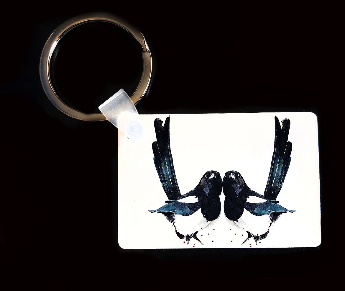 Magpie Keyring | Bird Gift | EdsWatercolours
