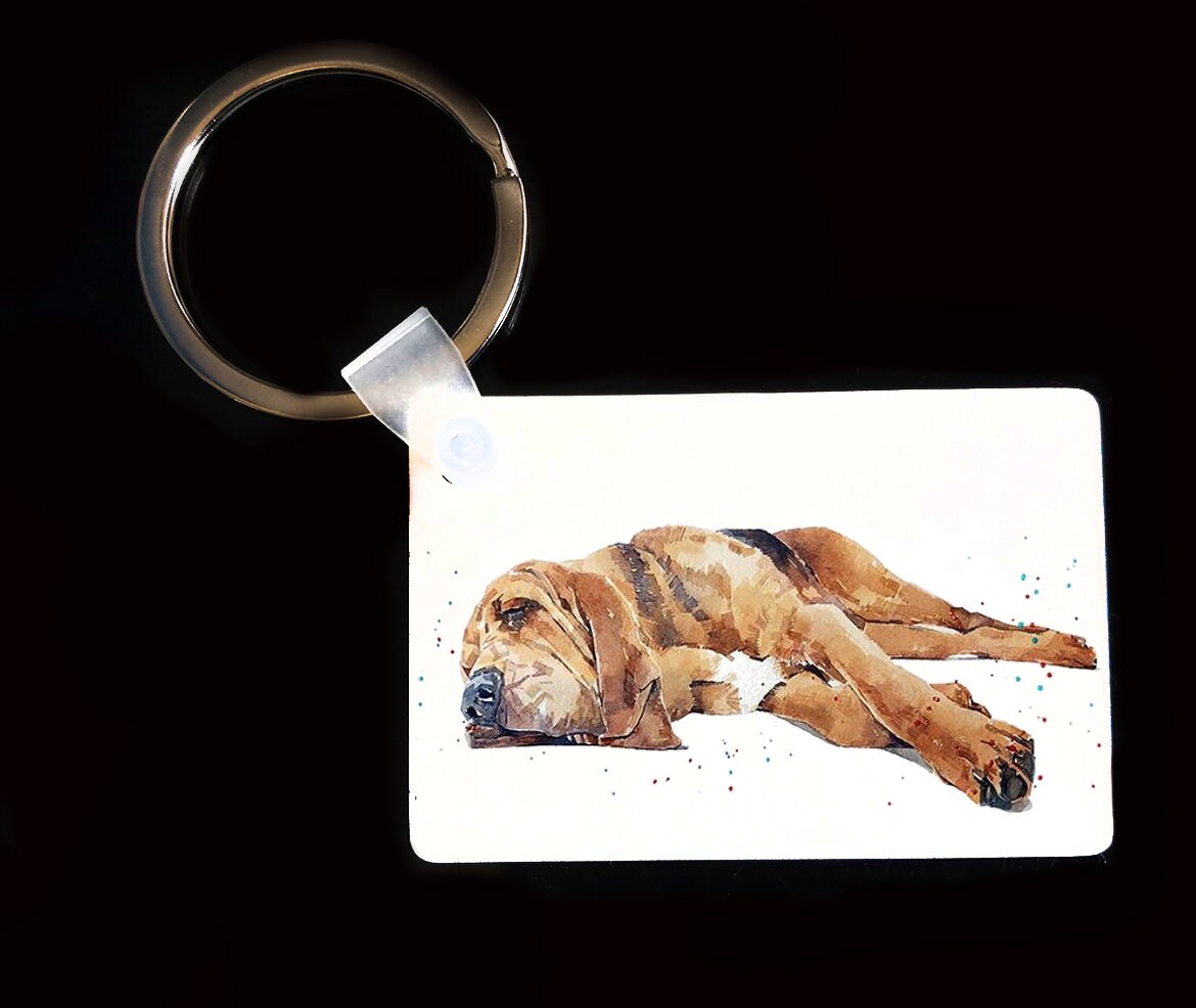 Bloodhound Keyring | Dog Gift | Multiple Designs | EdsWatercolours