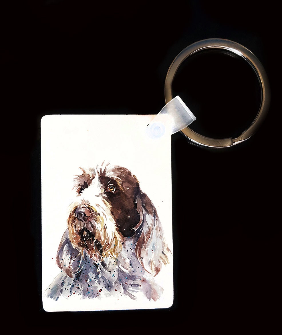 Spinone Italiano Keyring | Dog Gift | Multiple Designs | EdsWatercolours