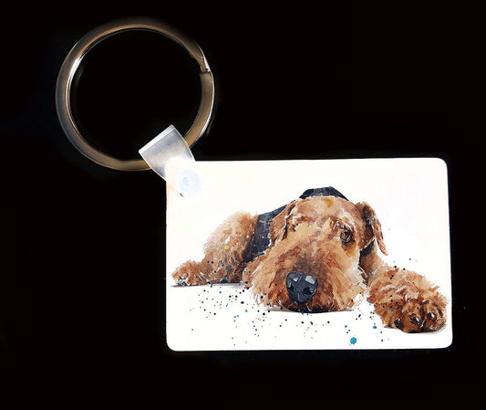 Airedale Terrier Keyring | Dog Gift | Multiple Designs | EdsWatercolours