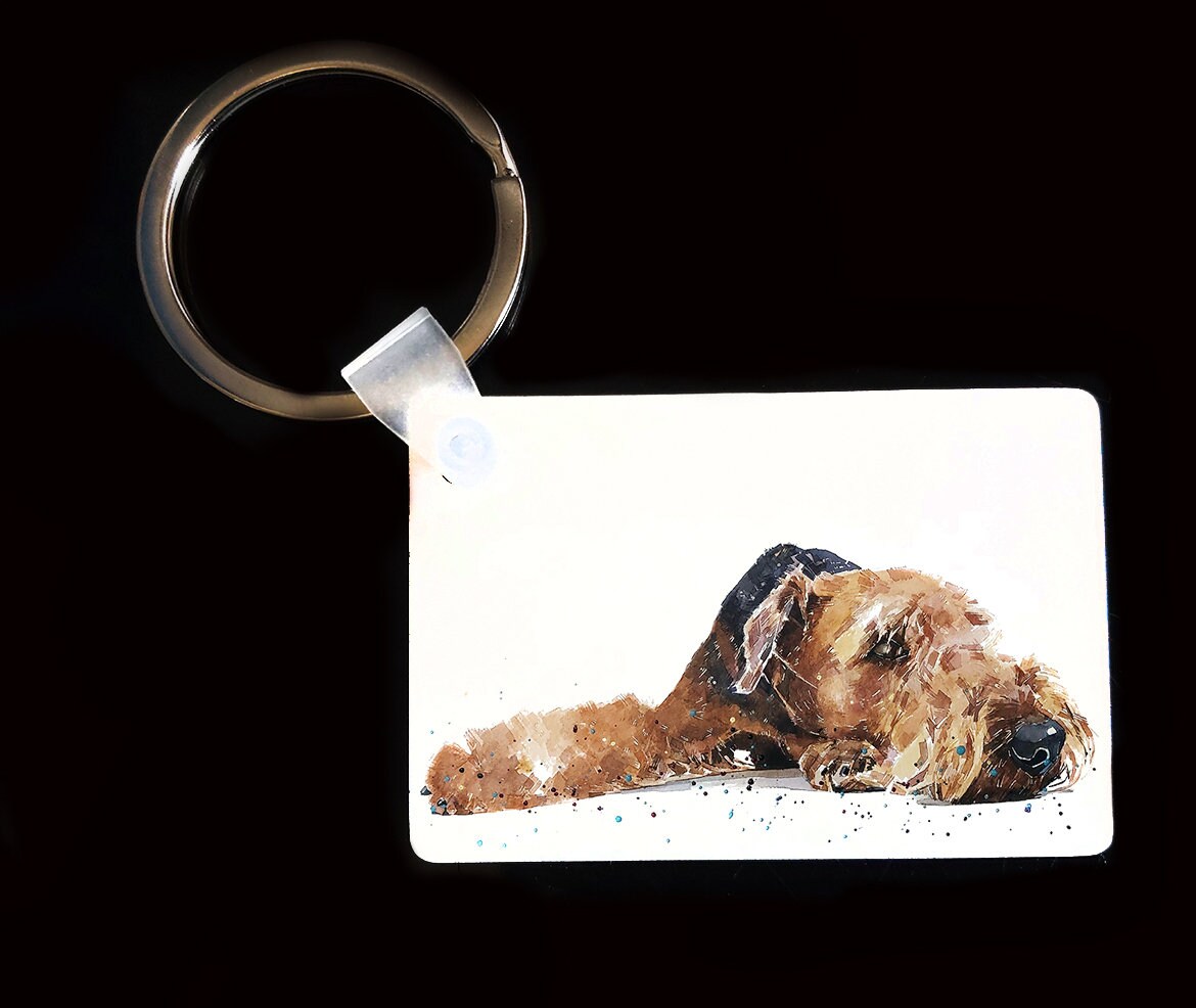 Airedale Terrier Keyring | Dog Gift | Multiple Designs | EdsWatercolours