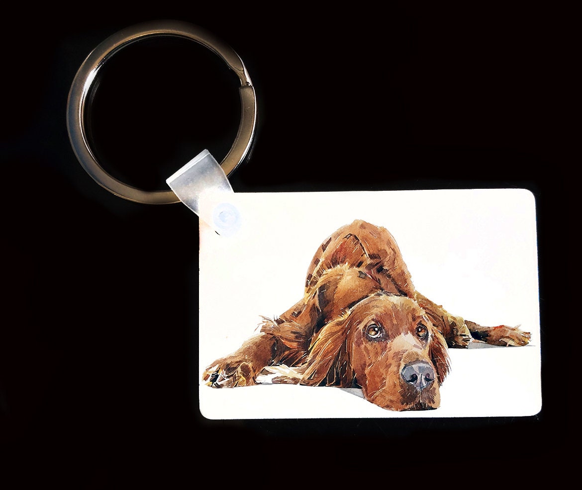 Irish Setter Keyring | Dog Gift | Multiple Designs | EdsWatercolours