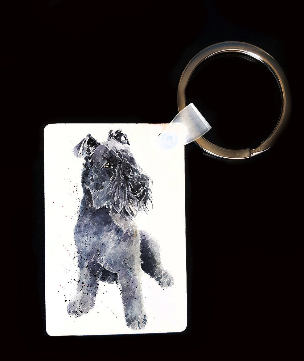 Kerry Blue Terrier Keyring | Dog Gift | Multiple Designs | EdsWatercolours