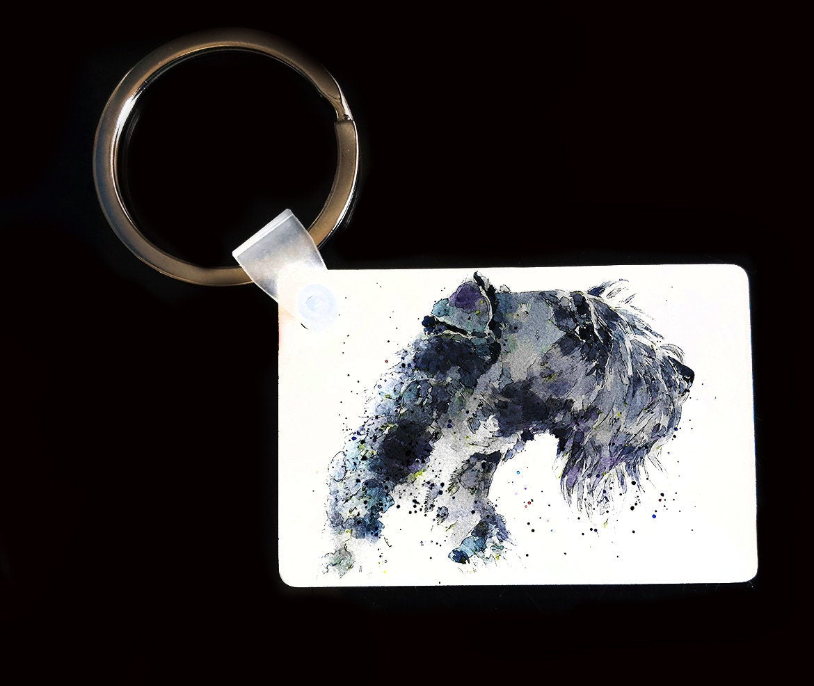 Kerry Blue Terrier Keyring | Dog Gift | Multiple Designs | EdsWatercolours
