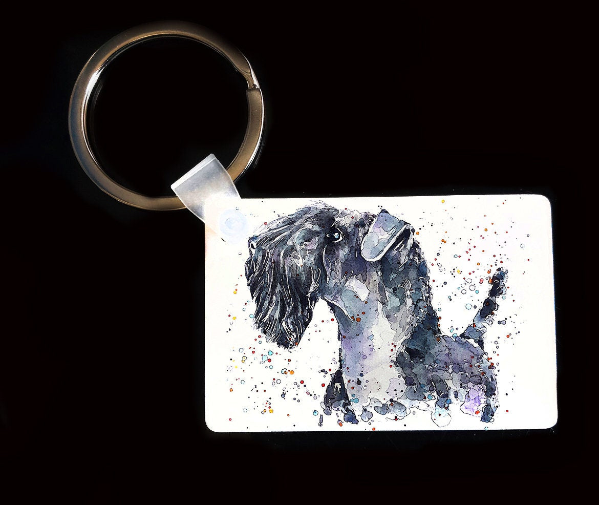 Kerry Blue Terrier Keyring | Dog Gift | Multiple Designs | EdsWatercolours