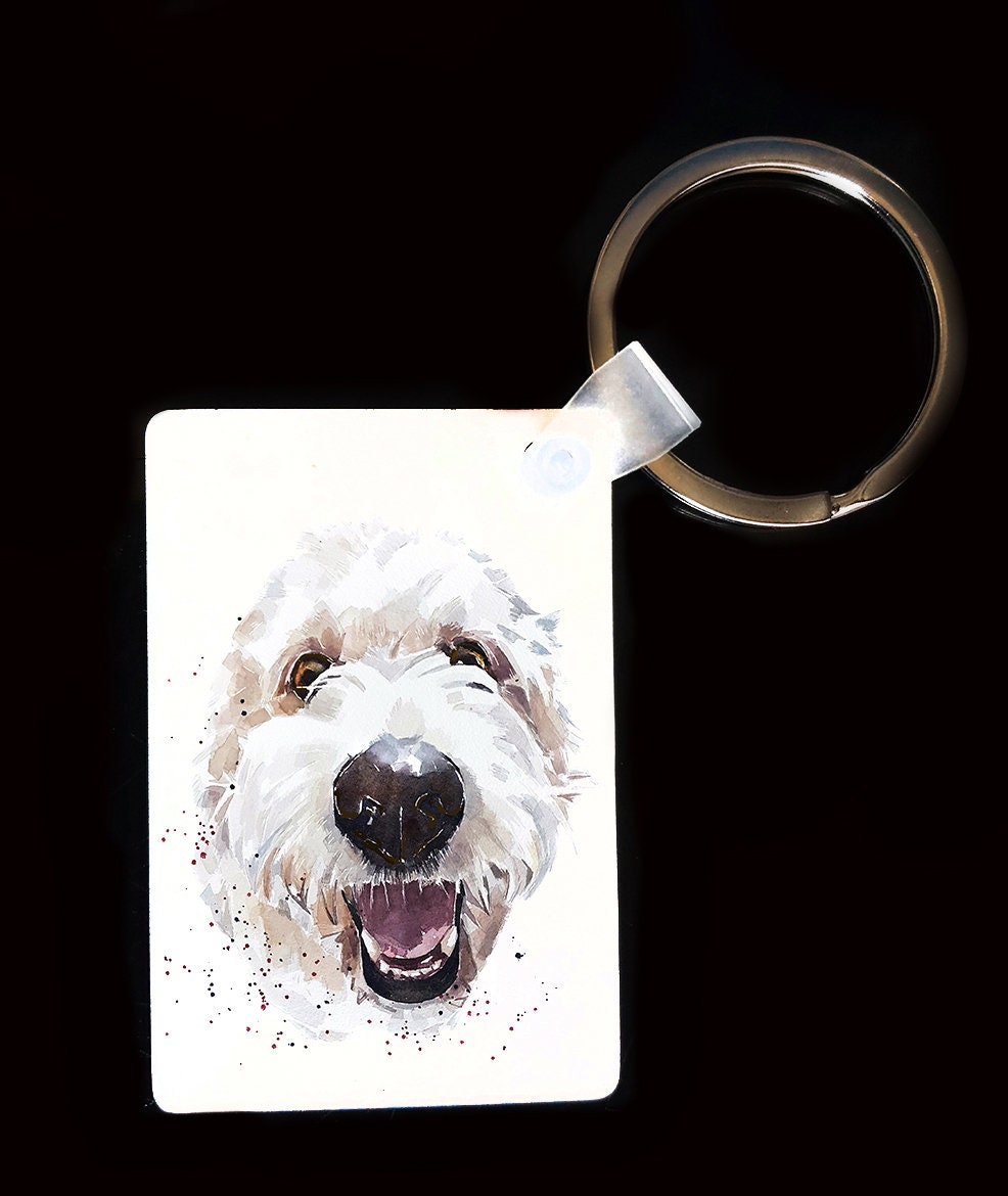 Goldendoodle Keyring | Dog Gift | Multiple Designs | EdsWatercolours