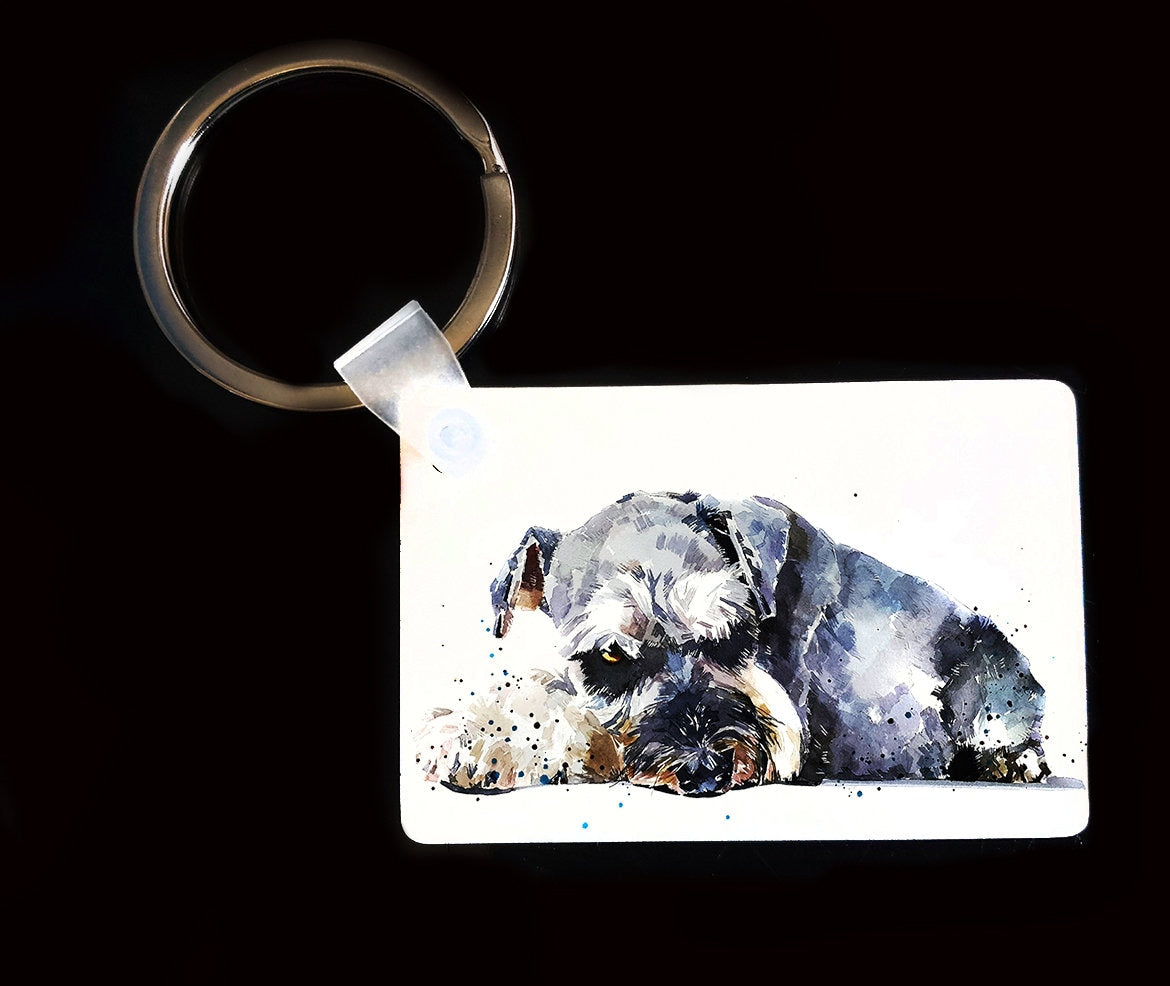 Schnauzer Keyring | Dog Gift | Multiple Designs | EdsWatercolours