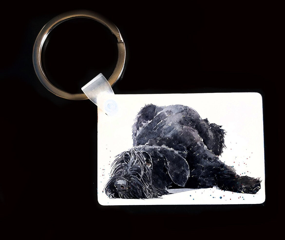 Giant Schnauzer Keyring | Dog Gift | Multiple Designs | EdsWatercolours