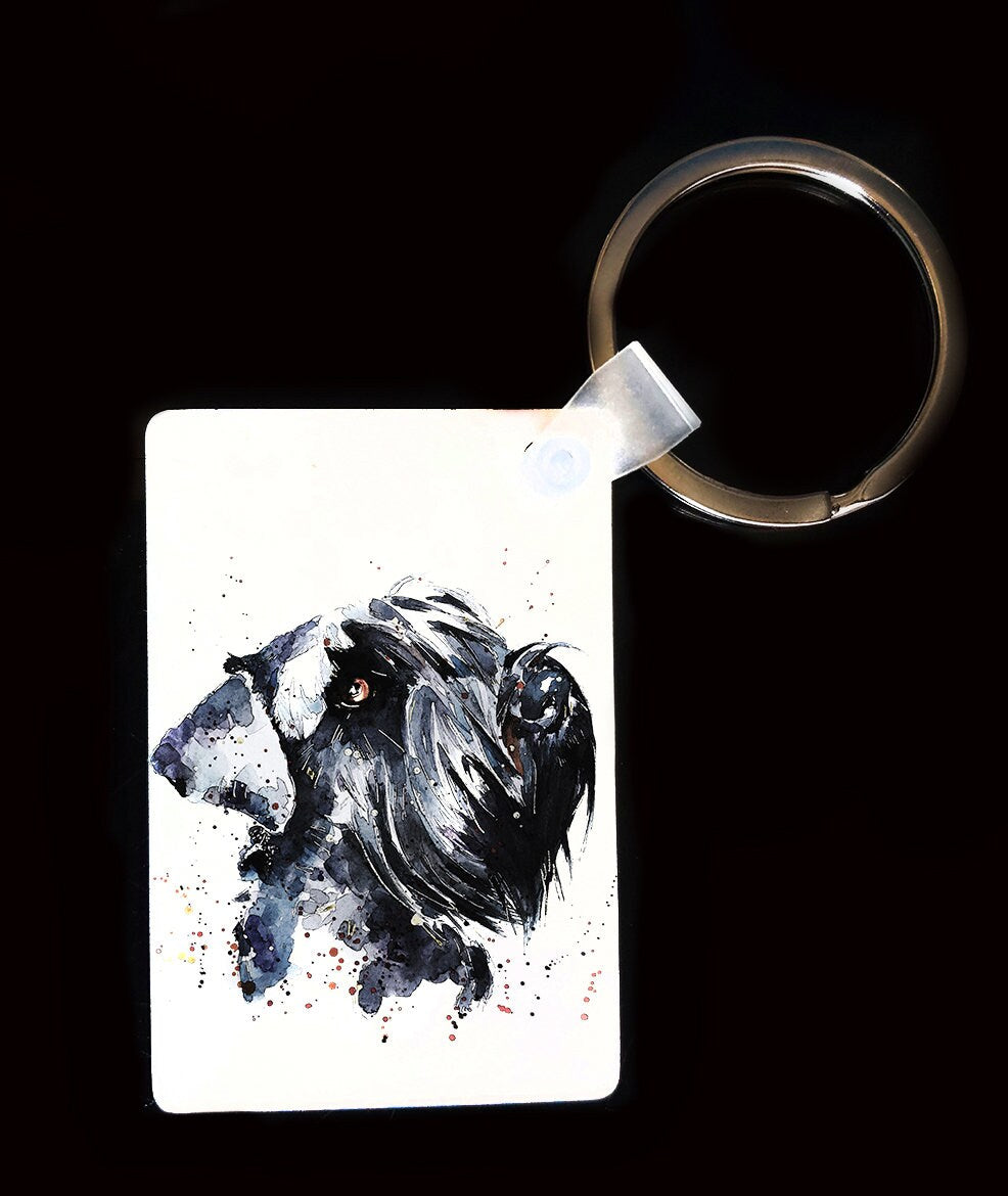 Giant Schnauzer Keyring | Dog Gift | Multiple Designs | EdsWatercolours