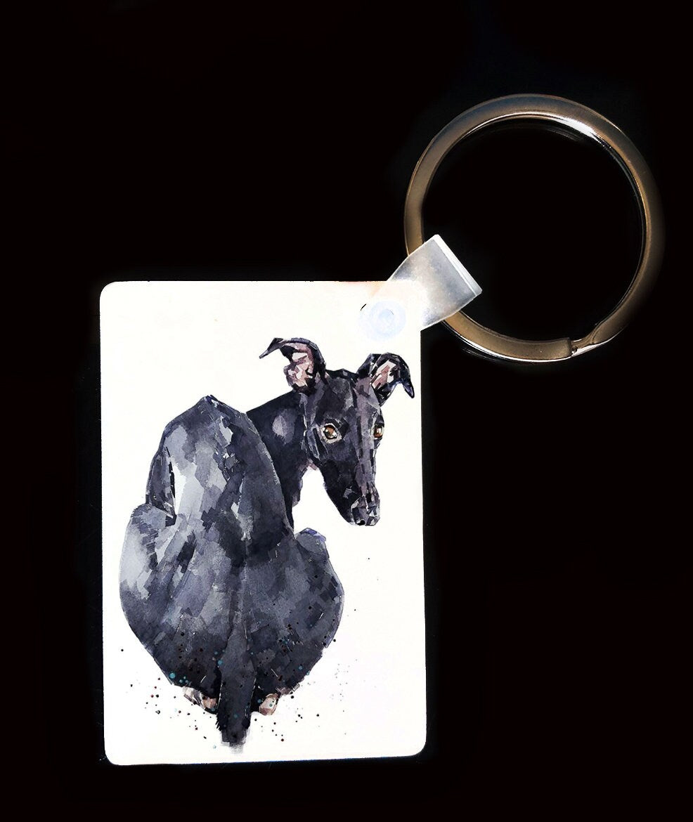 Sighthound Keyring | Whippet Dog Gift | Multiple Designs | EdsWatercolours