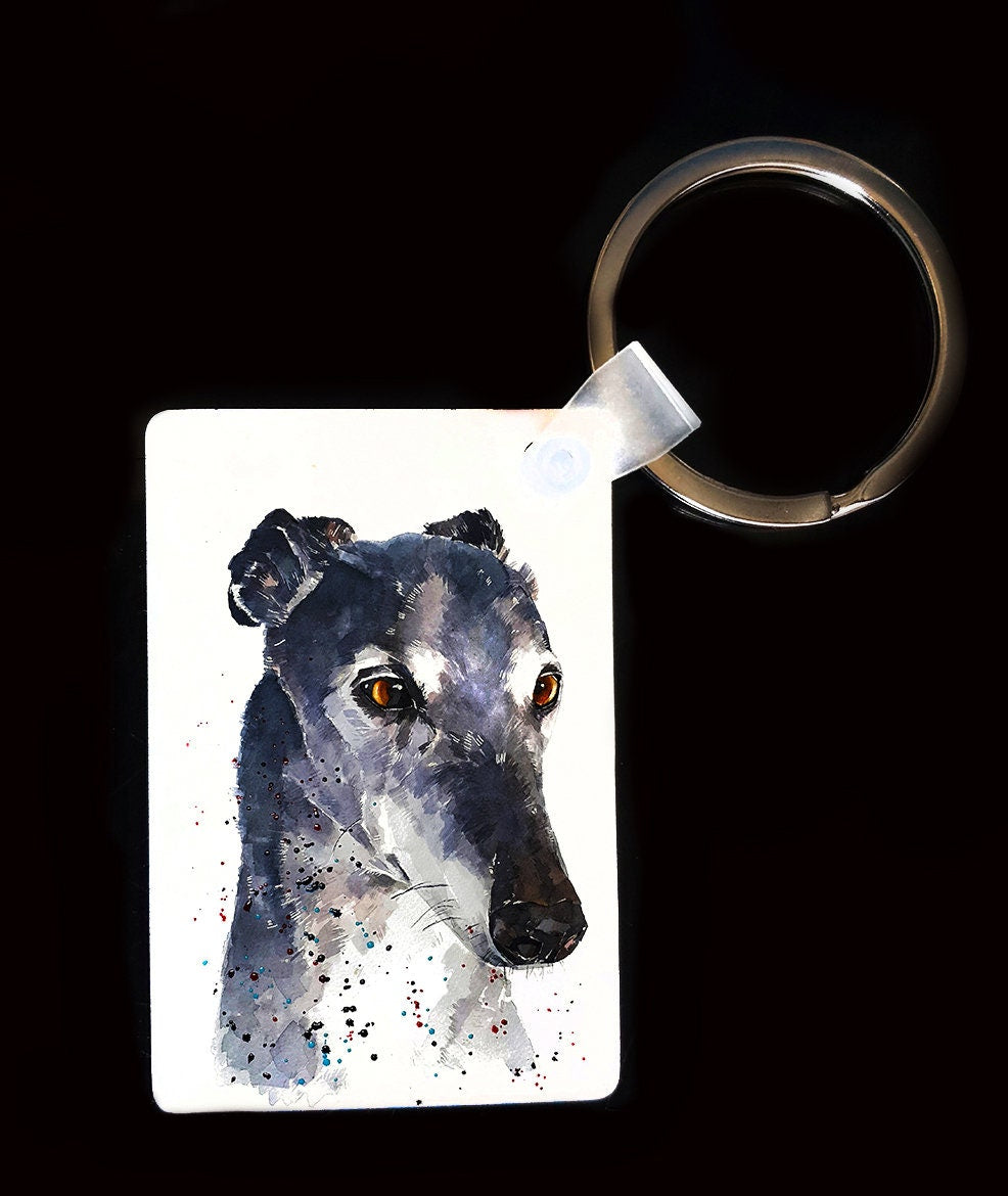 Sighthound Keyring | Whippet Dog Gift | Multiple Designs | EdsWatercolours
