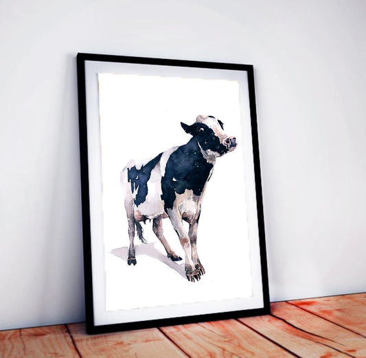 Holstein Friesian Cow II | Original Watercolour | Cow Lover Gift | Edswatercolours