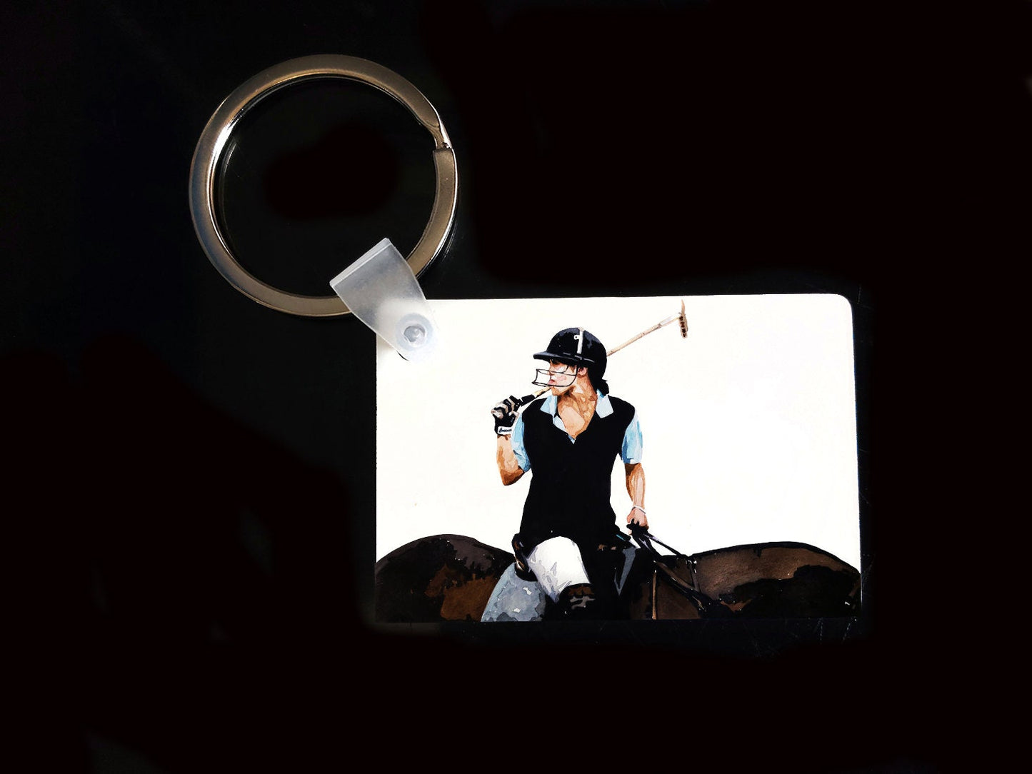 Polo Player Keyring | Horse Lover Gift | Multiple Designs | EdsWatercolours