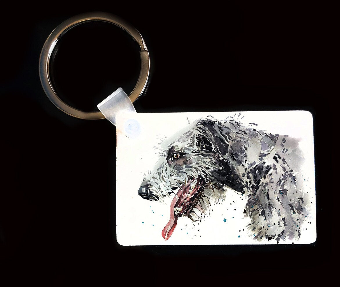 Irish Wolfhound Keyring | Dog Gift | Multiple Designs | EdsWatercolours