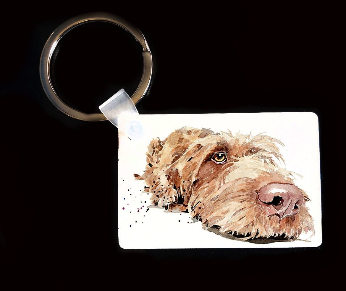 Wirehaired Vizsla Keyring | Dog Gift | Multiple Designs | EdsWatercolours