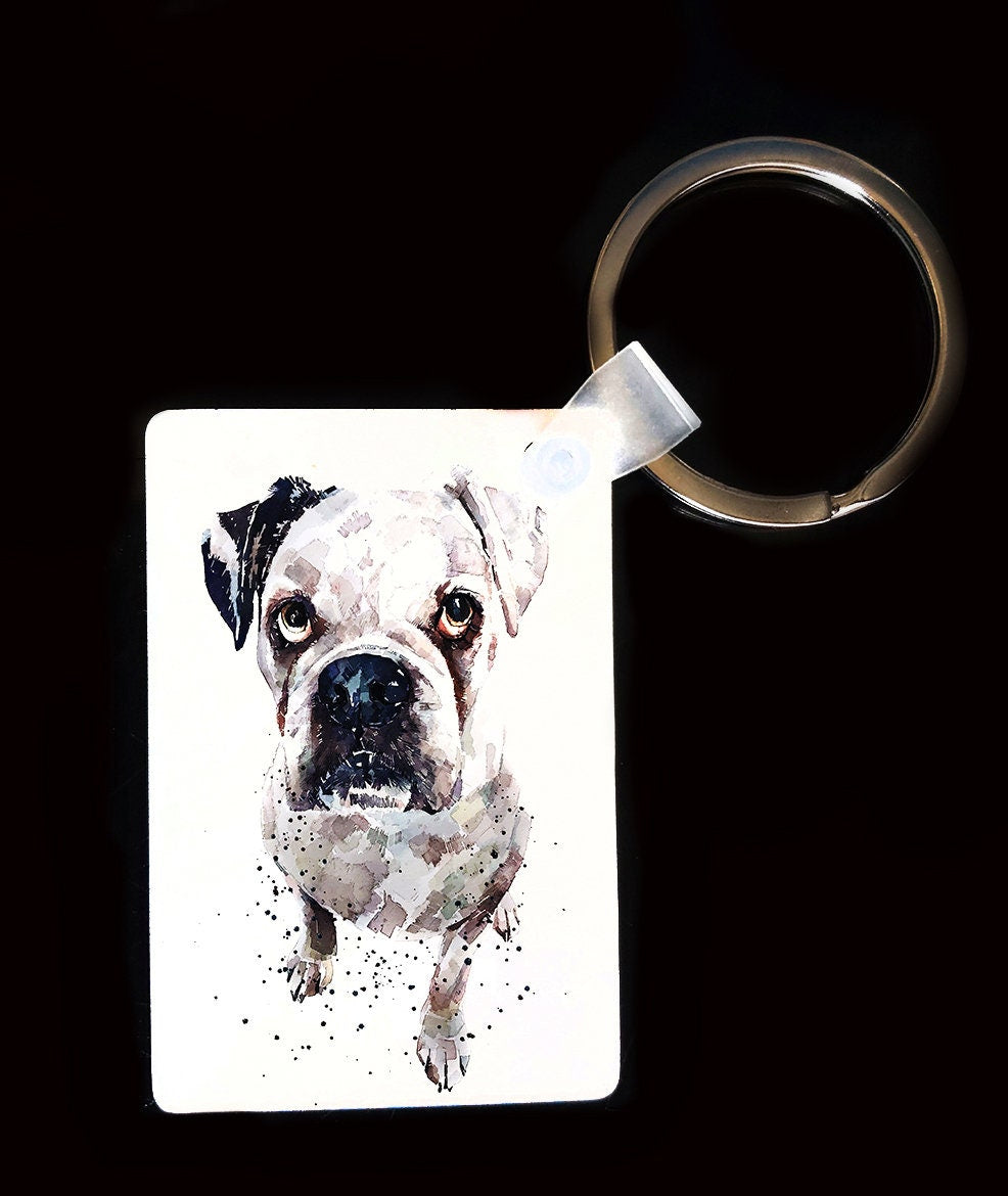 German Boxer Keyring | Dog Gift | Multiple Designs | EdsWatercolours