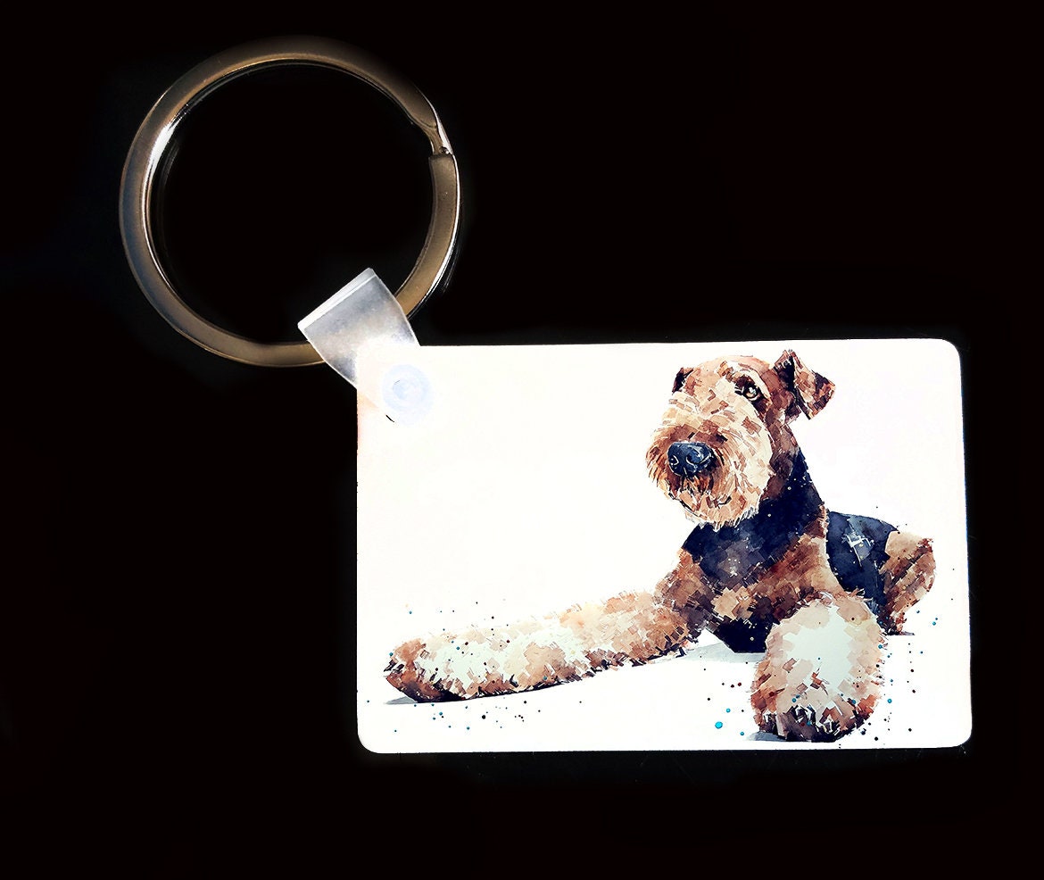 Airedale Terrier Keyring | Dog Gift | Multiple Designs | EdsWatercolours